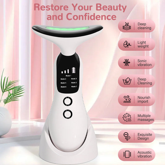 HY83 7 Colors LED Neck & Face Lifting Beauty Massager