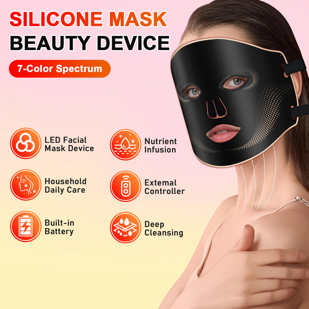 7-Color LED Face Mask – 180 Beads, 5 Timers