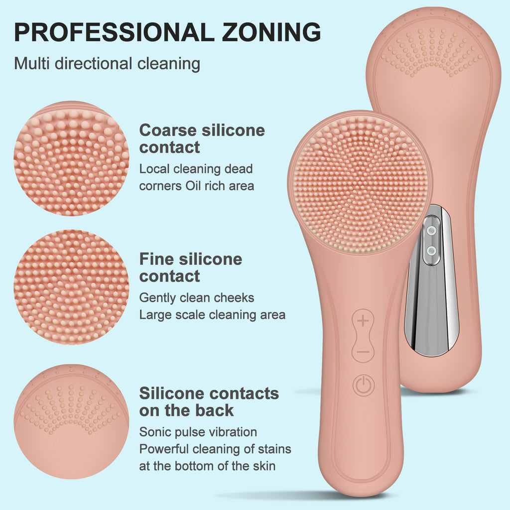 HY111 3-in-1 Sonic Silicone Facial Cleansing Device
