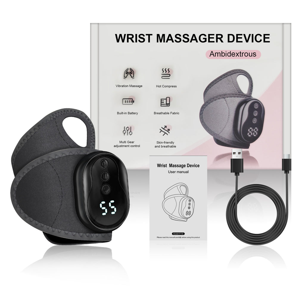 HY118 Cordless Heating Vibration Wrist Massager Brace