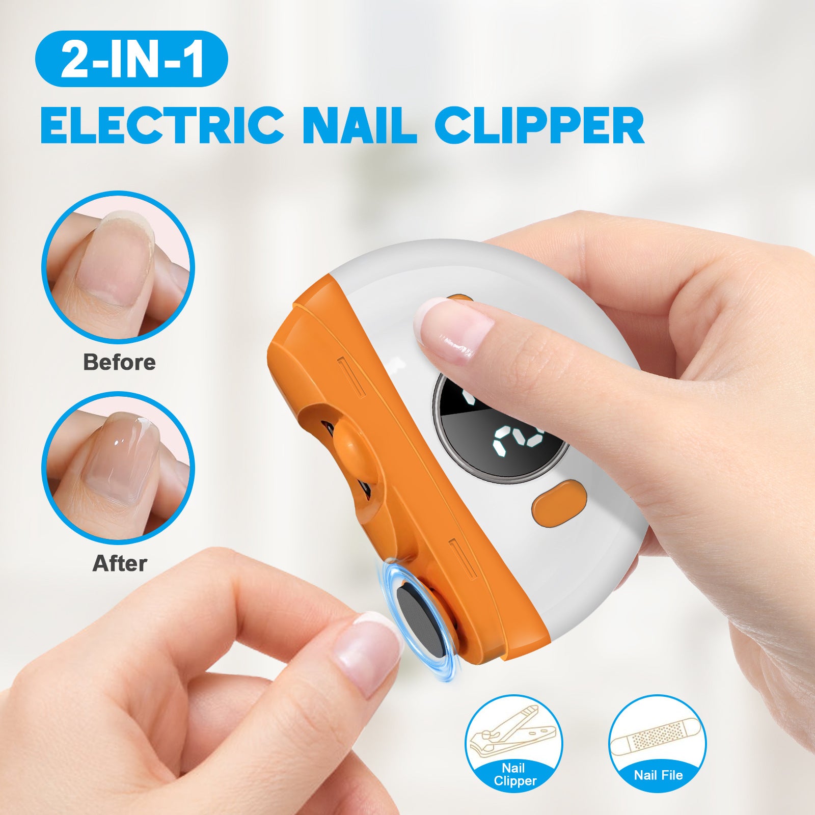 HY124 Automatic Electric Nail Trimmer & Polisher | Safe Design
