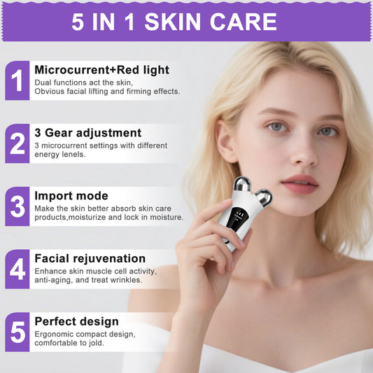 HY113 Microcurrent Facial Lifting Roller with Red Light