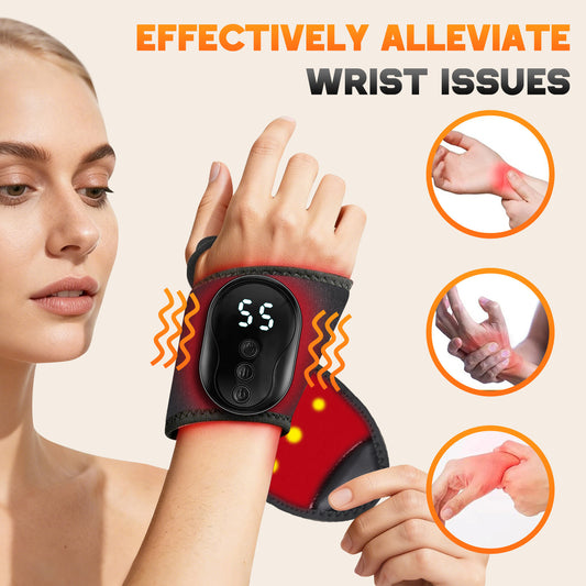 HY118 Cordless Heating Vibration Wrist Massager Brace