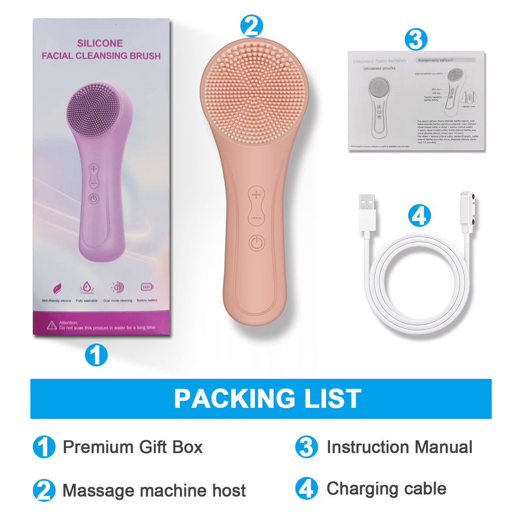 HY111 3-in-1 Sonic Silicone Facial Cleansing Device