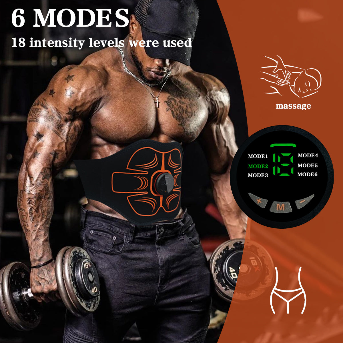 Pro Smart EMS+TENS Abdominal Muscle Trainer