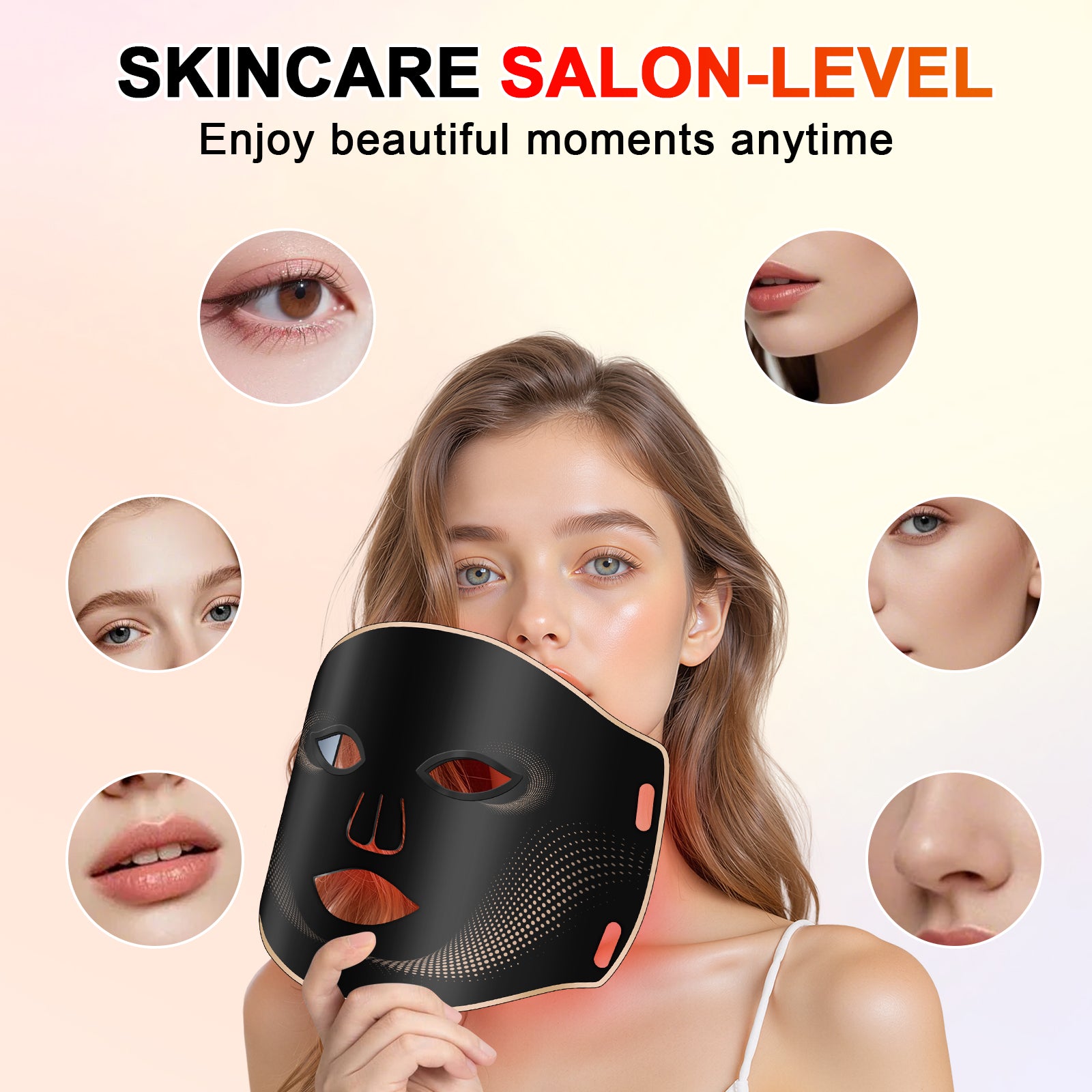 7-Color LED Face Mask – 180 Beads, 5 Timers