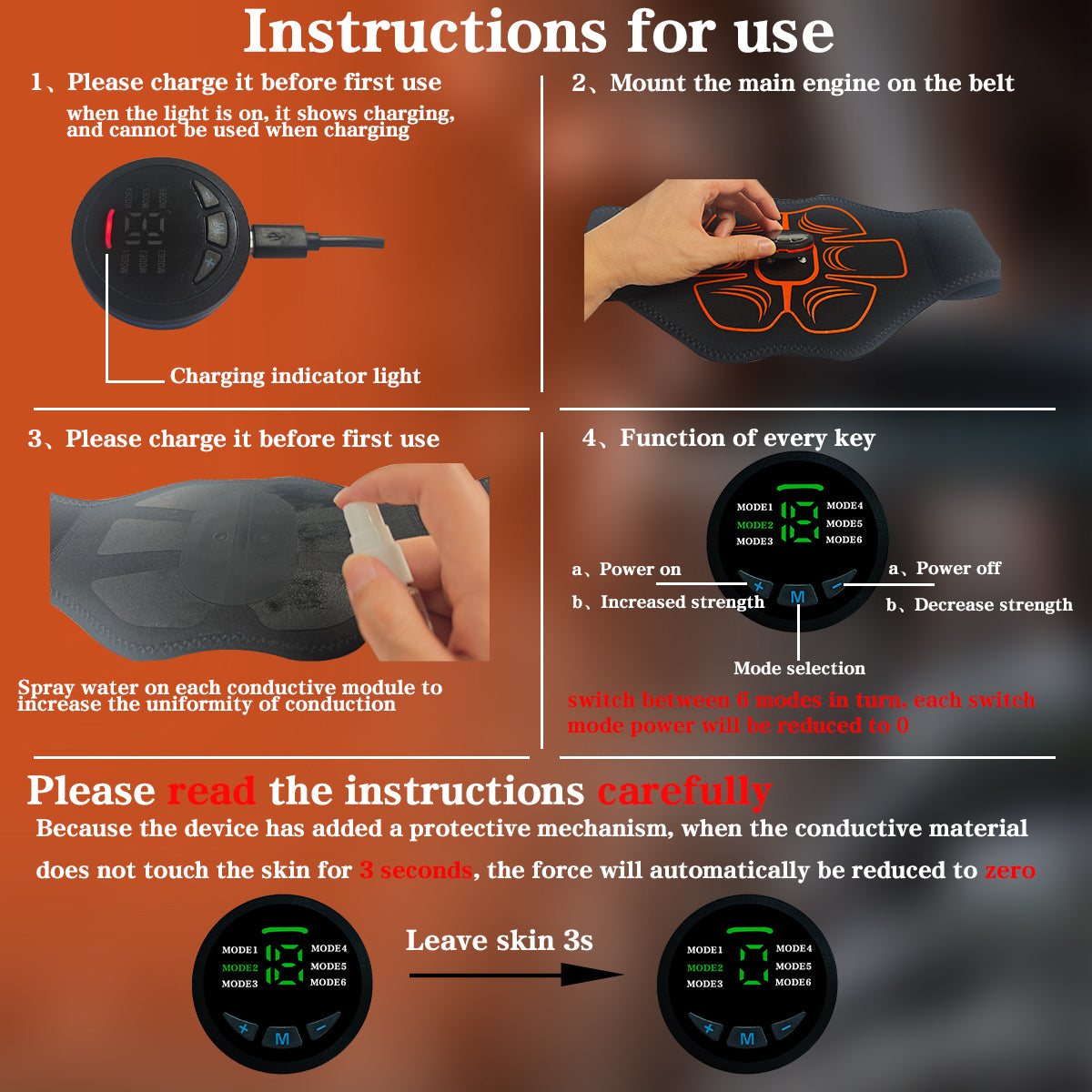 Pro Smart EMS+TENS Abdominal Muscle Trainer
