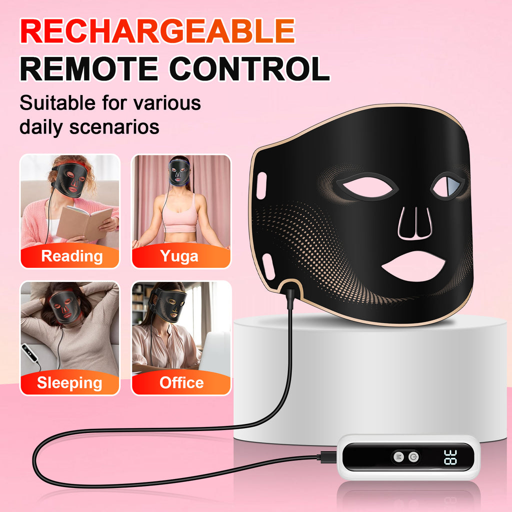7-Color LED Face Mask – 180 Beads, 5 Timers