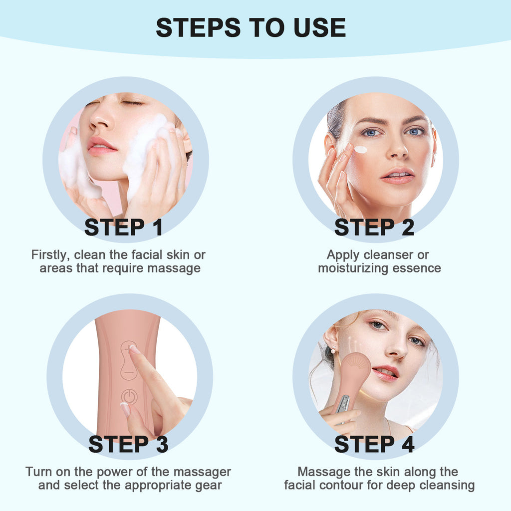 HY111 3-in-1 Sonic Silicone Facial Cleansing Device