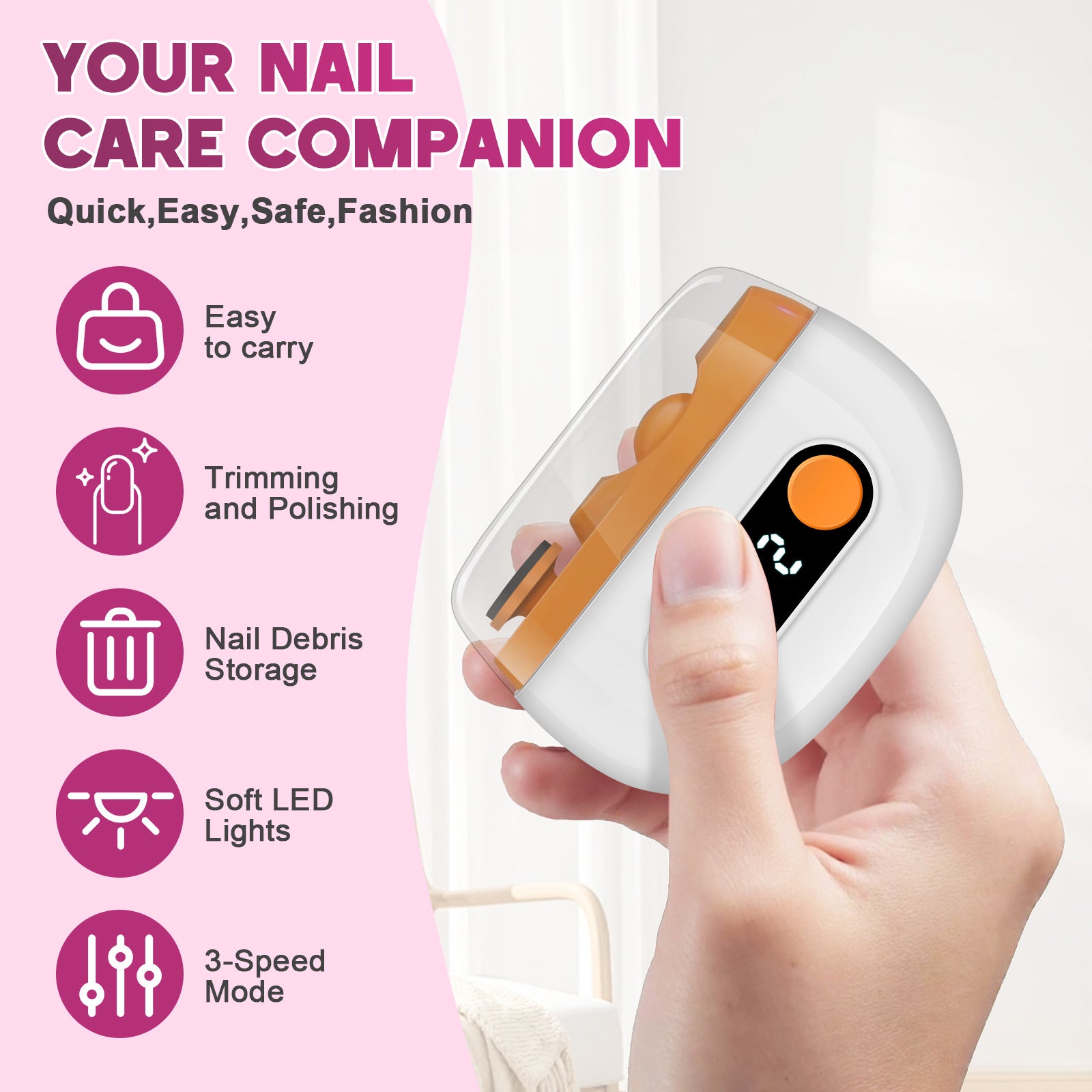 HY117 Automatic Electric Nail Trimmer & Polisher