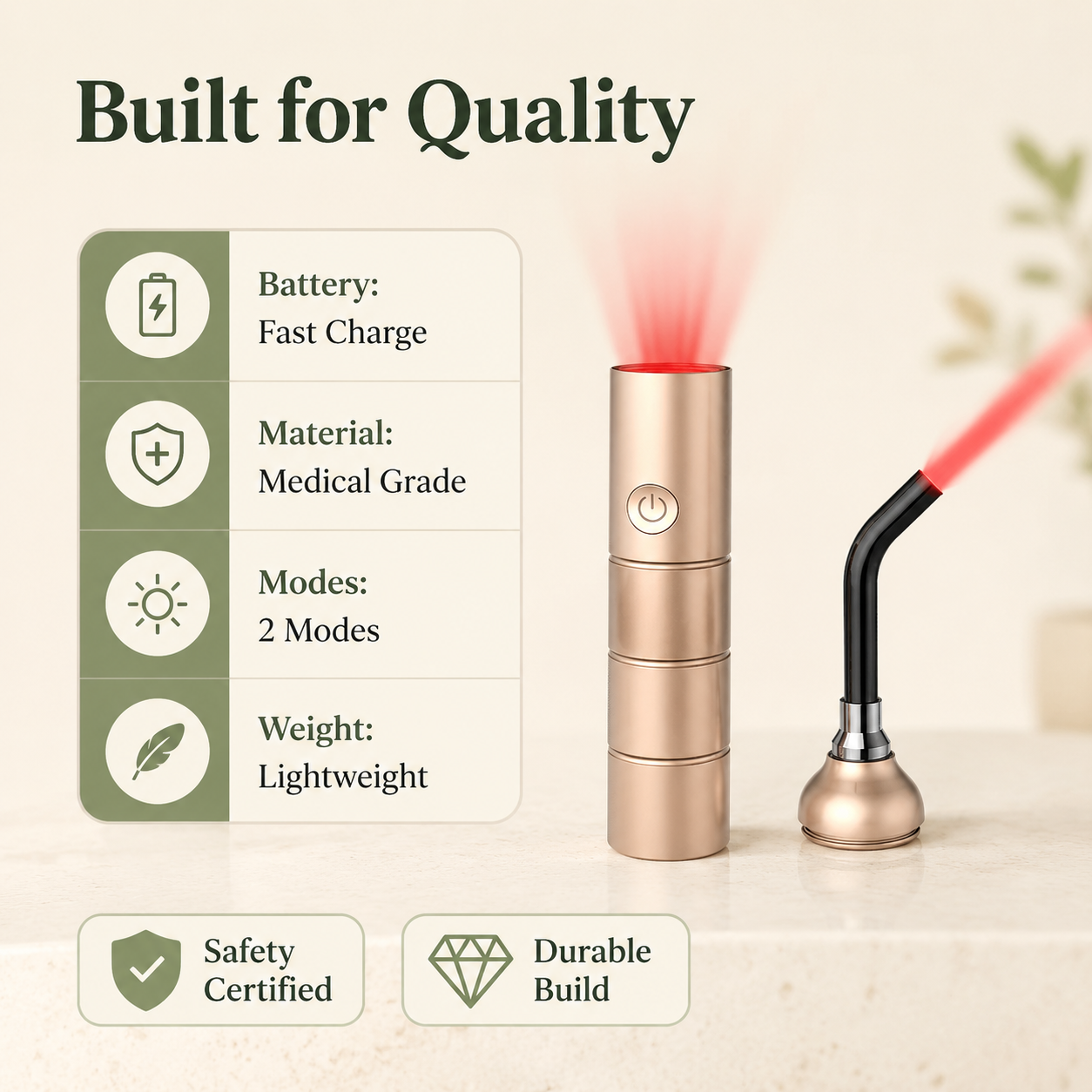 5-LED 4-Wavelength Red Light Wand – Portable Pain Relief