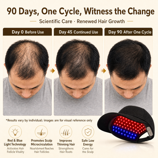 LED Photon Hair Cap – Red/Blue Light, USB-C, Lightweight