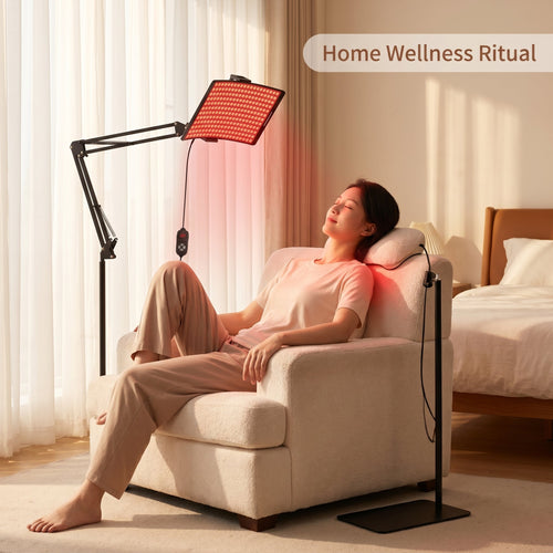 256-LED Red Light Lamp – 5 Levels - Timer - 360° Adjustable