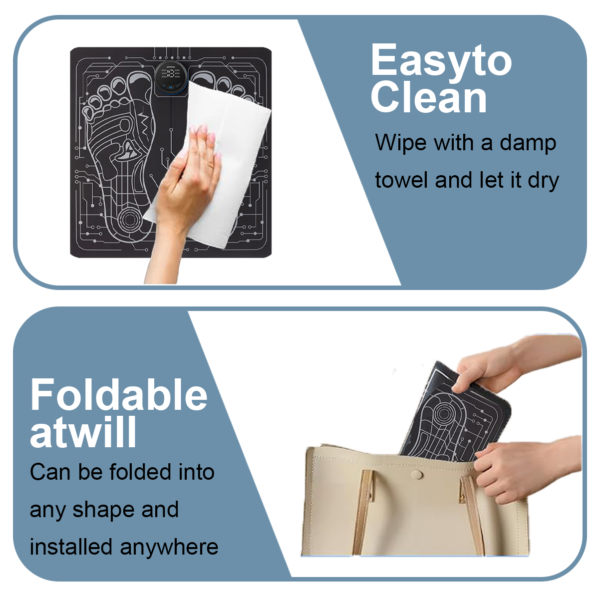 EMS massage foot pads relieve foot pain, promote blood circulation and improve sleep quality