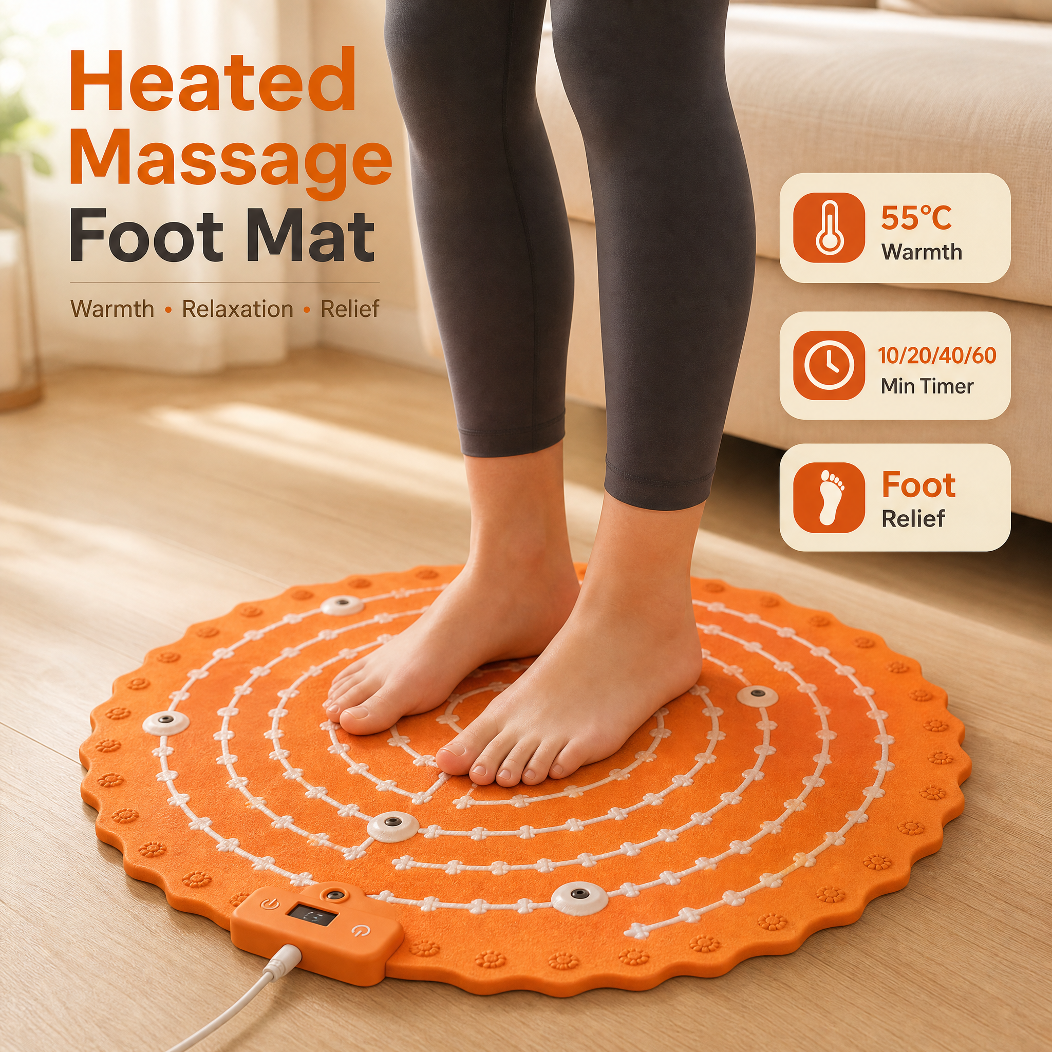 Heated Acupressure Foot Mat