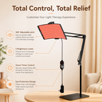 256-LED Red Light Lamp – 5 Levels - Timer - 360° Adjustable