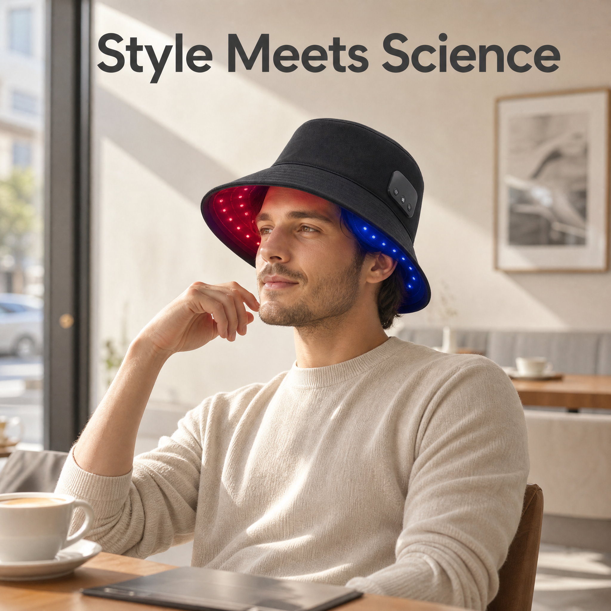 LED Photon Hair Cap – Red/Blue Light, USB-C, Lightweight