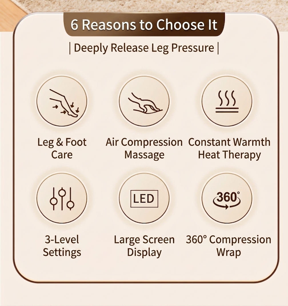 HY109 Air Compression Leg & Foot Massager | Calf & Foot Massage Boot