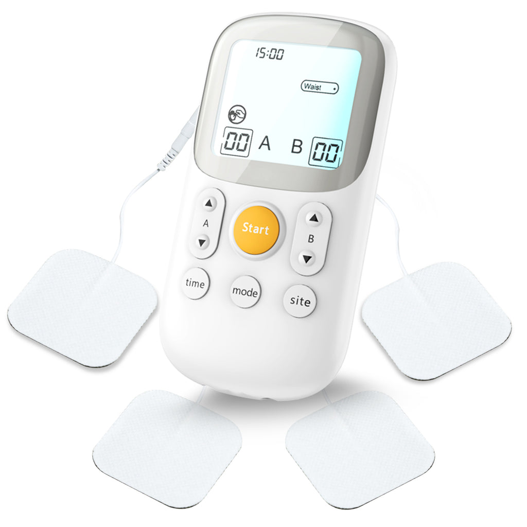 The TENS physiotherapy device relieves physical pain, promotes blood circulation, reduces physical stress and improves the quality of life
