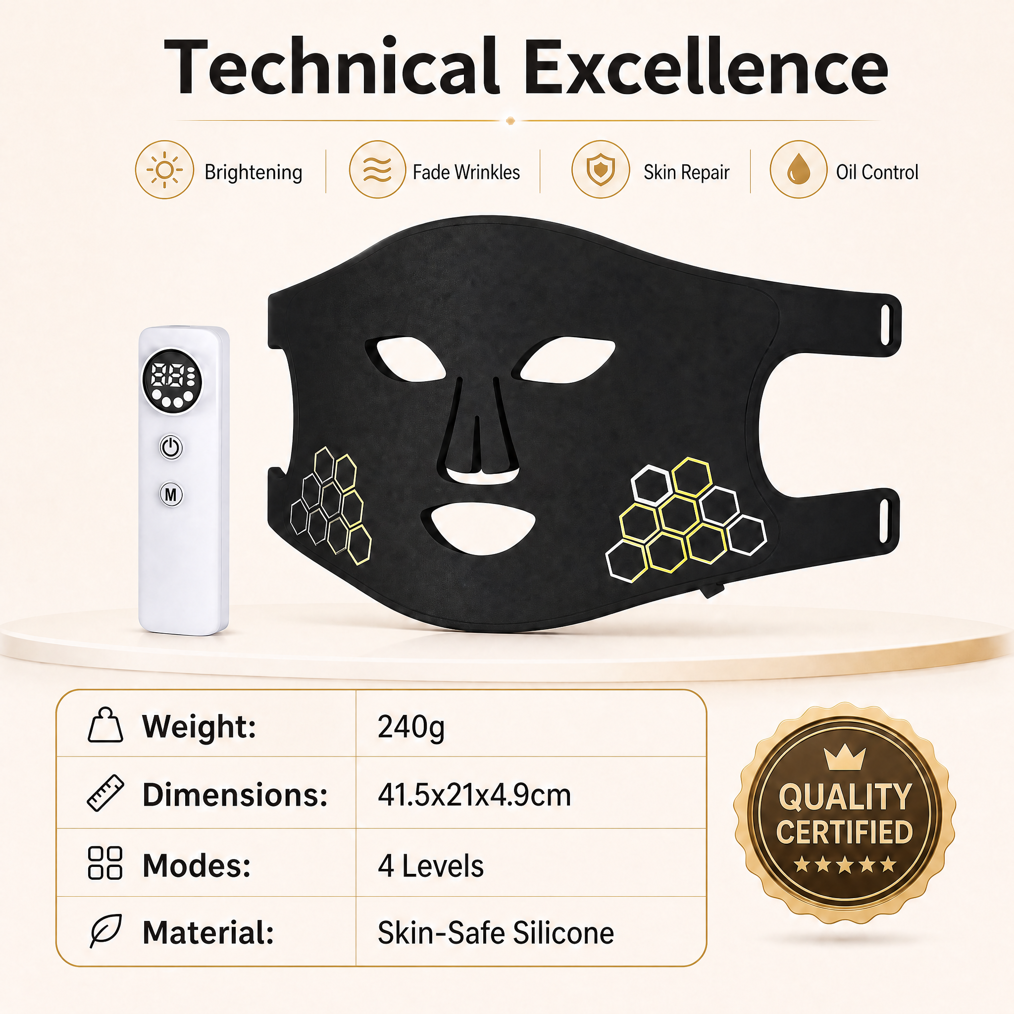 216-LED 4-Wavelength Face Mask – Brighten & Repair